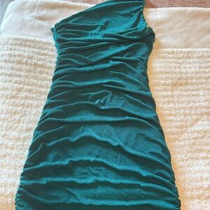 Lucy in the Sky Teal One-Shoulder Dress